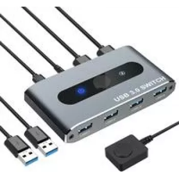 Techly switch USB 3.0 2 ingressi PC 4 uscite - 4 porte - USB 2.0