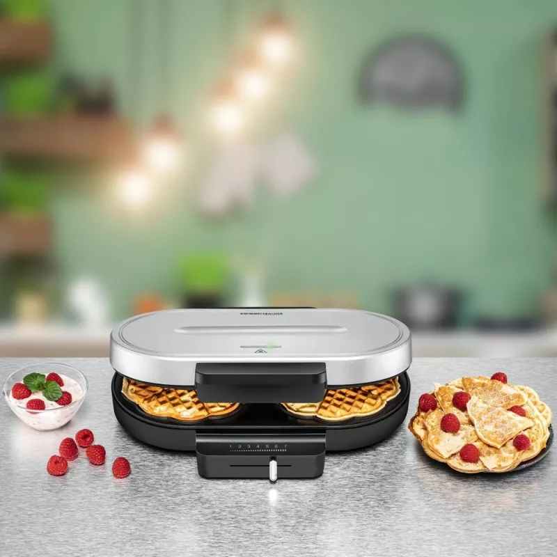 Rommelsbacher WA 1250 Macchina per waffle 2 waffle 1250 W Argento