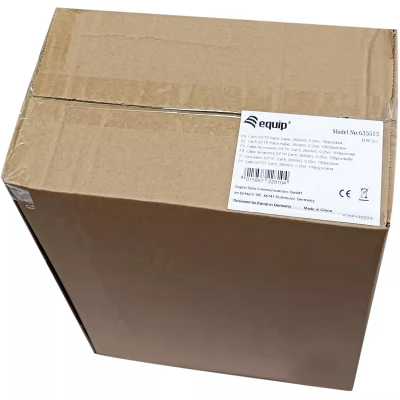 Equip 635513 Set di cavi patch Cat.6 S/FTP LSZH, RJ-45, 0,25 m, bianco, 100 pz