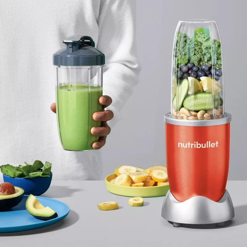 NutriBullet NB907R 0,9 L Frullatore cottura 900 W Rosso, Argento