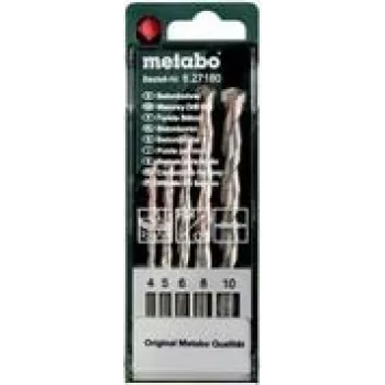 Set di punte elicoidali per calcestruzzo Metabo 627180000 — 5 pezzi: 4, 5, 6, 8, 10 mm