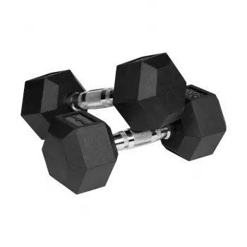 Manubri in ghisa gommata HEX 2x9 kg REBEL ACTIVE