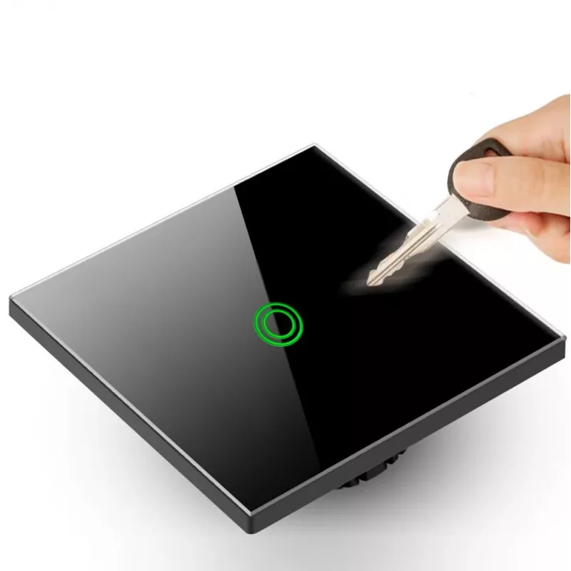 Interruttore a parete MACLEAN MCE710B controllo touch singolo, placca a parete integrata compatibile