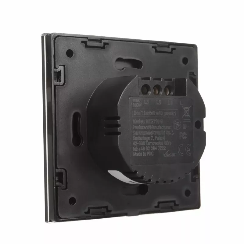 Maclean MCE712B Interruttore luce touch, doppio (deviatore/invertitore), nero