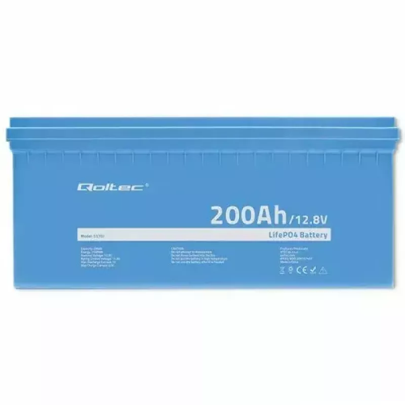 Batteria per veicoli Qoltec 53707 litio-ferro-fosfato 200 Ah 12,8 V