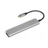 Docking hub IBOX IUH3SL4K USB Type-C 5 Gbit/s, HDMI 4K@30Hz, PD fino a 100 W, 2x USB-A, 2x USB-C, lettore di schede, argento