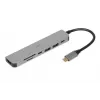Docking hub IBOX IUH3SL4K USB Type-C 5 Gbit/s, HDMI 4K@30Hz, PD fino a 100 W, 2x USB-A, 2x USB-C, lettore di schede, argento