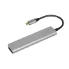 Docking hub IBOX IUH3SL4K USB Type-C 5 Gbit/s, HDMI 4K@30Hz, PD fino a 100 W, 2x USB-A, 2x USB-C, lettore di schede, argento
