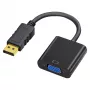 Adattatore DisplayPort-VGA IBOX IADPVGA, connettore maschio DisplayPort a connettore femmina VGA a 15 pin, supporta 1080p, argento