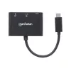 Manhattan dock/hub USB-C, porte (x3): HDMI, USB-A e USB-C, 5 Gbit/s (USB 3.2 Gen1 alias USB 3.0), con Power Delivery (60W) alla porta USB-C (nota: alimentatore USB-C aggiuntivo e USB-