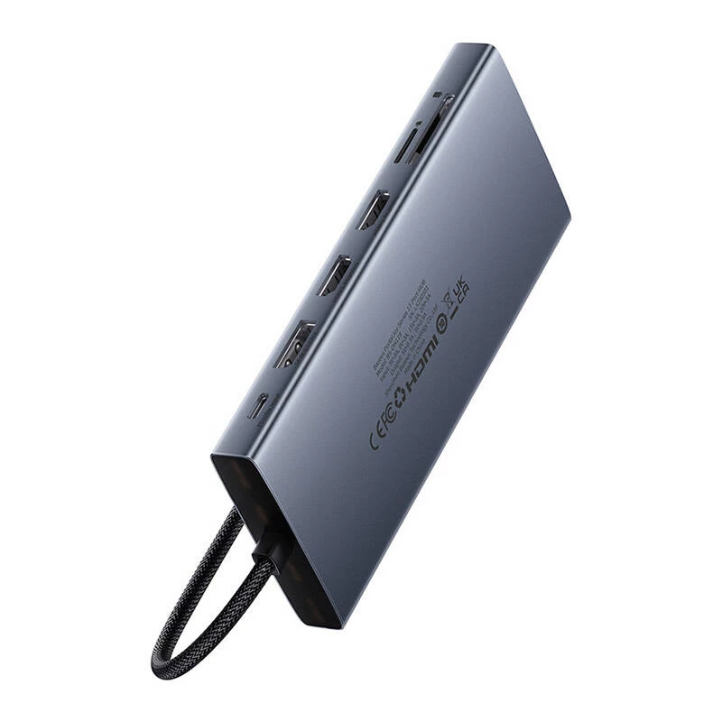 Hub 13in1 Baseus PortalJoy USB-C a HDMI+DP+VGA+C+USB+PD+RJ45+SD/TF+3,5mm (grigio)