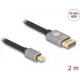Cavo DeLOCK Mini DisplayPort a DisplayPort 8K 60 Hz 2 m grigio metallo
