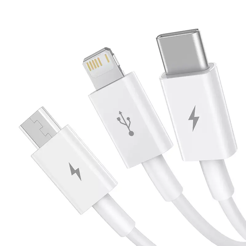 Cavo USB Baseus Superior USB 2.0 1,5 m USB A USB C/Micro USB A/Lightning bianco