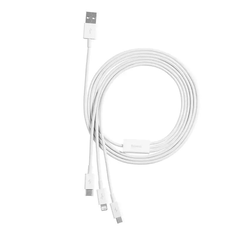 Cavo USB Baseus Superior USB 2.0 1,5 m USB A USB C/Micro USB A/Lightning bianco