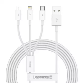 Cavo USB Baseus Superior USB 2.0 1,5 m USB A USB C/Micro USB A/Lightning bianco