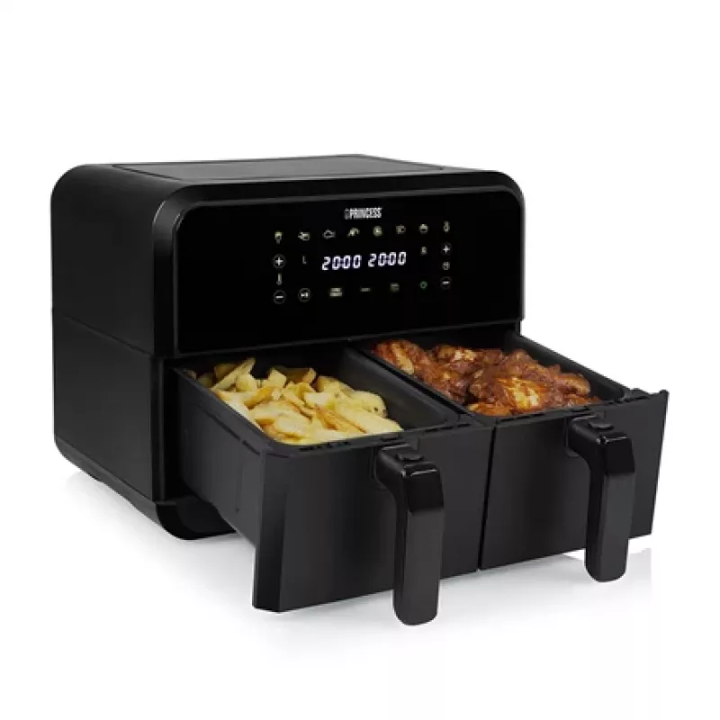 Friggitrice ad aria Princess 1.182068.01.001 friggitrice ad aria calda a doppia camera 8 L 2400 W 220 °C touch LED (nero)