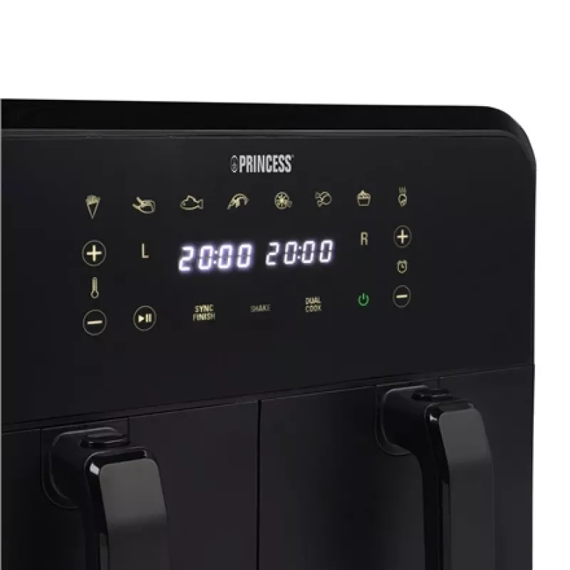 Friggitrice ad aria Princess 1.182068.01.001 friggitrice ad aria calda a doppia camera 8 L 2400 W 220 °C touch LED (nero)