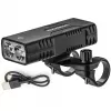 Rockbros luce per bicicletta con funzione power bank + cavo da USB-C a USB-A, 850 lm, nero