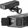 Rockbros luce per bicicletta con funzione power bank + cavo da USB-C a USB-A, 850 lm, nero