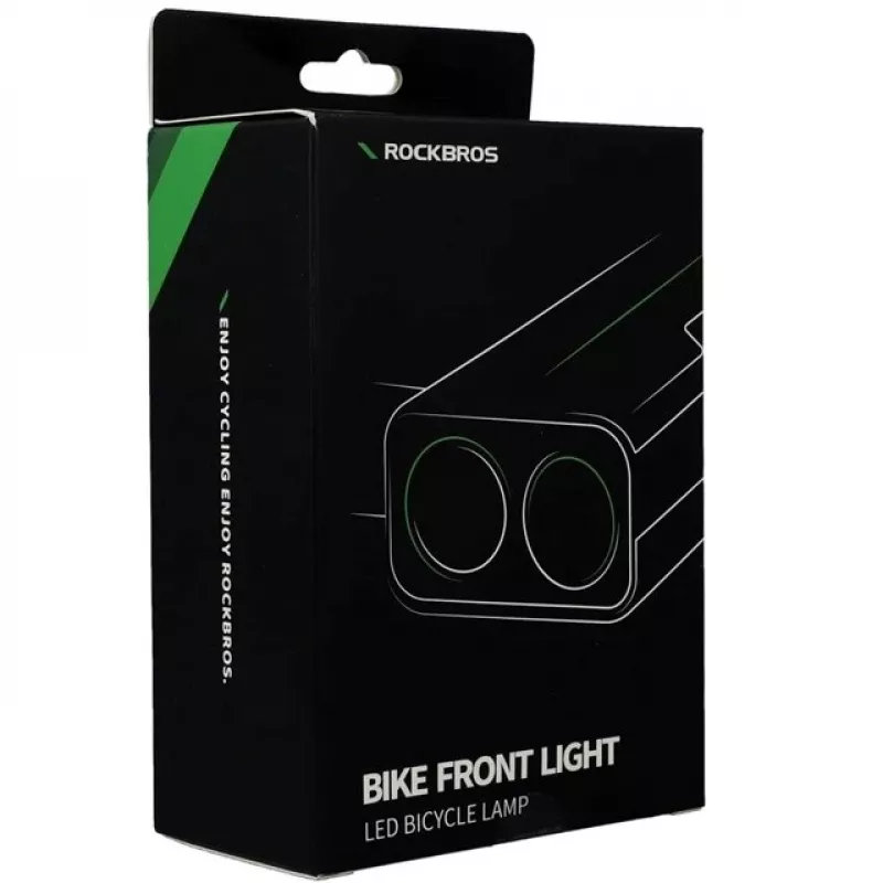 Rockbros luce per bicicletta con funzione power bank + cavo da USB-C a USB-A, 850 lm, nero