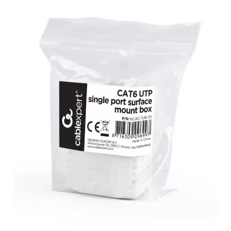 Gembird NCAC-1U6-01 Scatola di installazione Cat6 da superficie