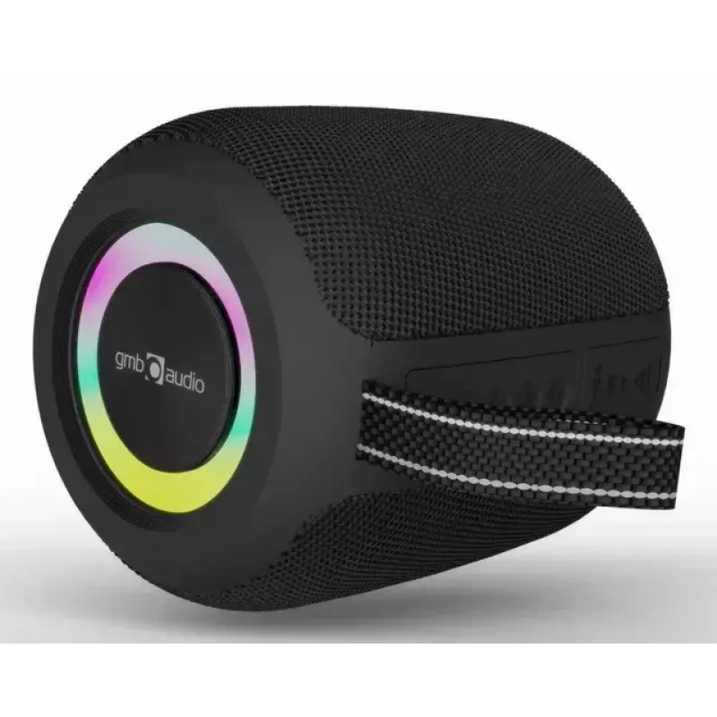Altoparlante portatile mono GEMBIRD GMB Audio SPK-BT-LED-05-BK — 8 W RMS, driver 6,6 cm, Bluetooth, supporto MicroSD, cilindro nero