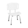 Sgabello da doccia REHA FUND WILSON RF-820 con schienale sagomato, seduta in PVC a forma di U, regolabile in altezza 75–85 cm, portata fino a 110 kg, bianco