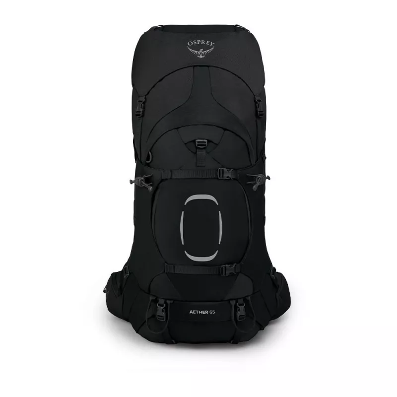 Zaino Osprey Aether 65 — 65 L, nylon, nero, 2,2 kg, larghezza 40 cm, uomo