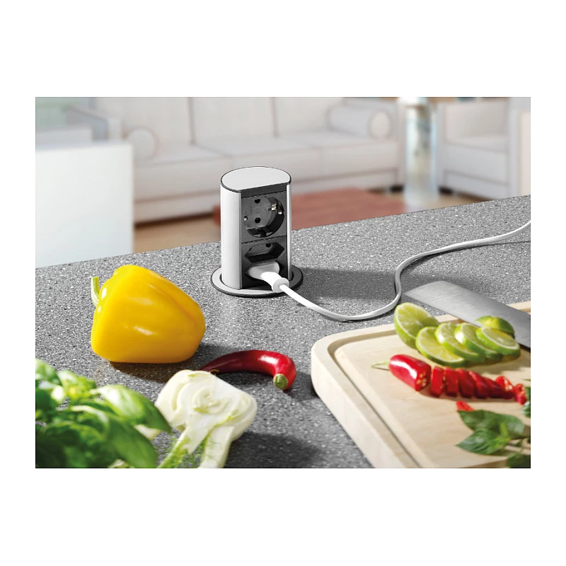 Elevator 1xSchutzkontakt 1xCAT6 1xUSB3.0 - accessorio alimentazione