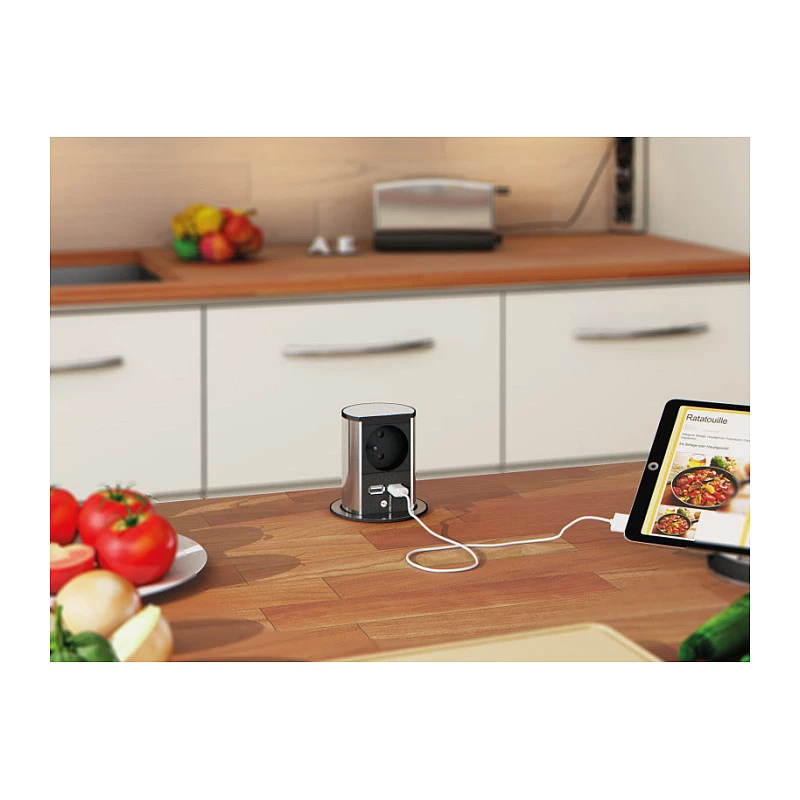 Elevator 1xSchutzkontakt 1xCAT6 1xUSB3.0 - accessorio alimentazione