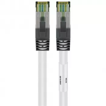 Cavo patch Goobay CAT 8.1, S/FTP (PiMF), bianco, 0,5 m - LSZH senza alogeni, rame AWG 24 (55123)