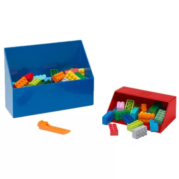 Set paletta LEGO 2 pezzi, scatola contenitore rosso/blu
