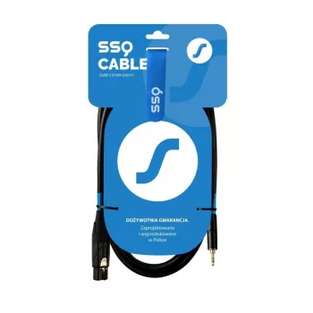 XLR (3 pin) connettore femmina a jack TRS stereo 3,5 mm connettore maschio cavo SSQ XLRMi0.5 0,5 m, bilanciato, 85Ω ±5Ω, 2×0,23 mm², nero
