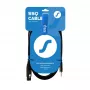 XLR (3 pin) connettore femmina a jack TRS stereo 3,5 mm connettore maschio cavo SSQ XLRMi0.5 0,5 m, bilanciato, 85Ω ±5Ω, 2×0,23 mm², nero
