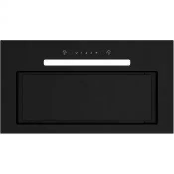 Cappa aspirante da incasso MPM MPM-54-OWS-01, 54 cm, aspirazione/ricircolo, 3 velocità, nero, vetro/acciaio inox