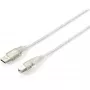Equip - Cavo USB - USB (M) a USB Type-B (M) - USB2.0 - 5,0m - Argento trasparente (128652)