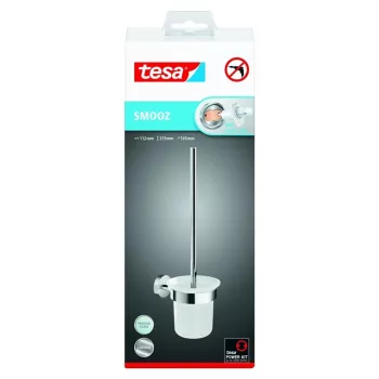 Spazzola per WC Tesa Smooz modello 40632 con supporto a parete, testina di ricambio disponibile