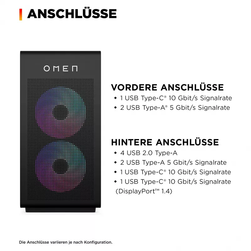 PC desktop gaming OMEN GT16-1171ng - AMD Ryzen 7 9800X3D, 32 GB RAM, 2 TB SSD, GeForce RTX 5070Ti, Win
