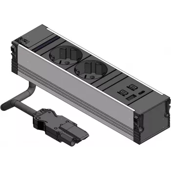 Bachmann CONI 2xCEE7/3 1xUSB A/C 22W 0,2m GST18 nero (912.233)