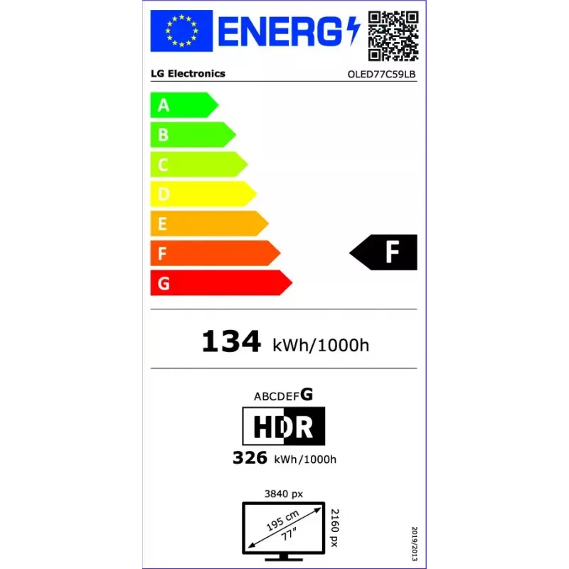 TV LG OLED77C58LA 77 pollici 4K Ultra HD OLED 3840 x 2160