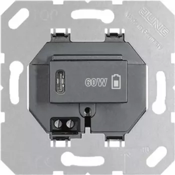 JUNG JG USB PD60 C SW caricabatterie USB PD 1x Type-C nero (USBPD60CSW)