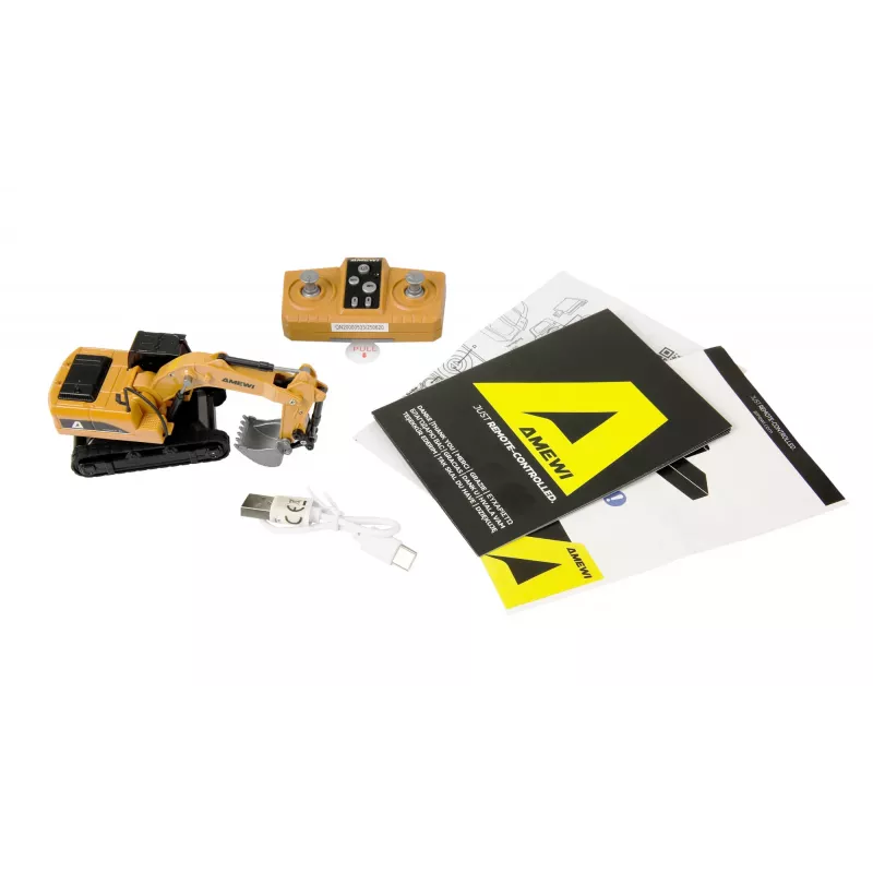 Escavatore modello RC Amewi 22747 scala 1:64, motore elettrico, per bambini da 6 anni