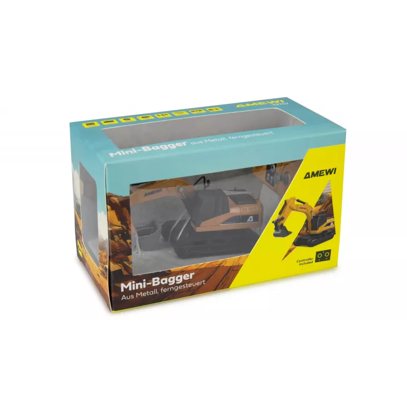Escavatore modello RC Amewi 22747 scala 1:64, motore elettrico, per bambini da 6 anni
