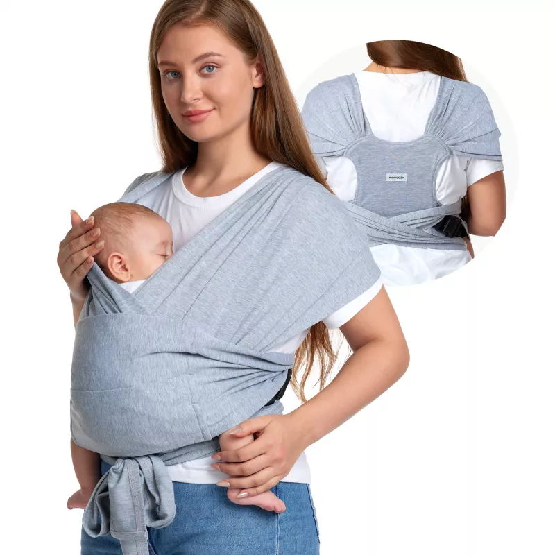 Fascia porta bebè Momcozy grigio