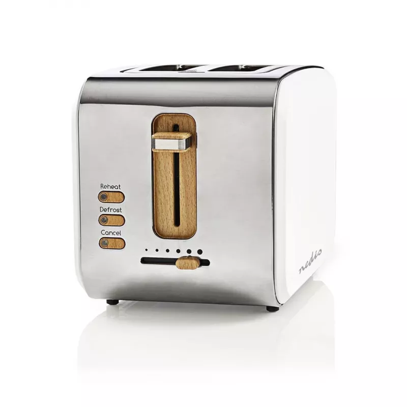 Nedis KABT510EWT Tostapane, 2 fessure larghe, soft-touch, bianco