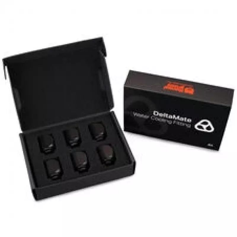 Thermal Grizzly DeltaMate Rotary 90° Raccordo, nero, confezione da 6
