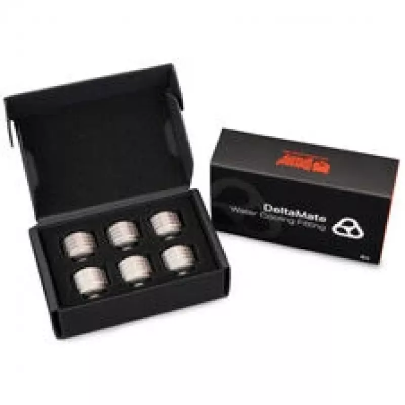 Thermal Grizzly DeltaMate Raccordo HT14, ottone G1/4, nichel, confezione da 6 (TG-DM-FIT-6214)