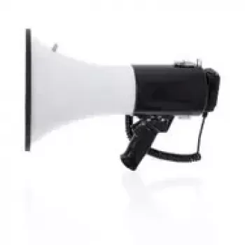 Megafono Nedis MEPH250WT – sirena a mano/amplificatore vocale, portata 1500 m, 120 dB, nero/bianco