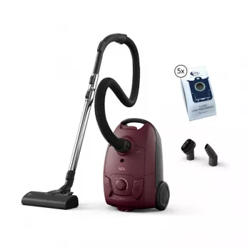 Aspirapolvere a tamburo AEG AB51C1DR5B — a secco 3 L sacchetto, 750 W, filtro igienico, rosso