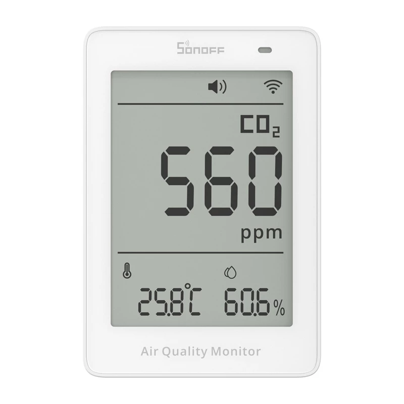 Sonoff AirGuard CO2 SAWF-08P misuratore di qualità dell'aria WiFi LCD